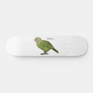 Skateboard Ilustracion personalizado de aves Kakapo