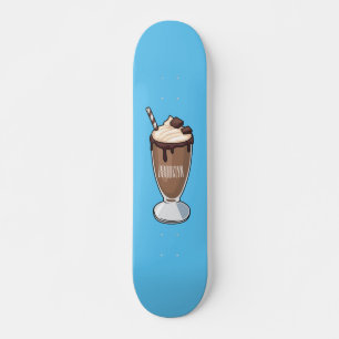Skateboard Ilustracion personalizado de batido de chocolate