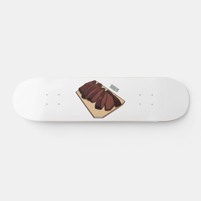 Skateboard Ilustracion personalizado de brisket de carne (Horz)