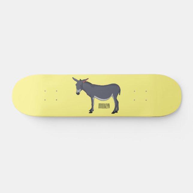 Skateboard Ilustracion personalizado de burro (Horz)