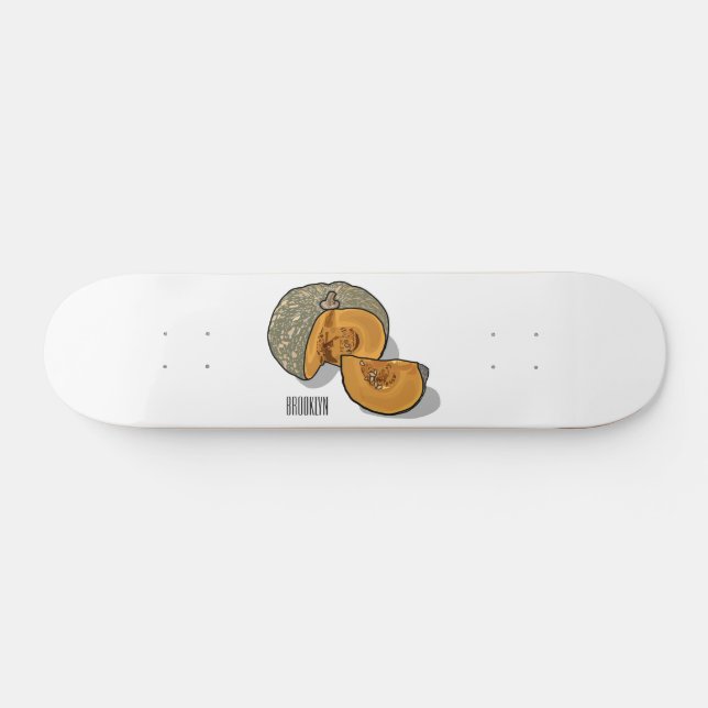 Skateboard Ilustracion personalizado de calabaza (Horz)