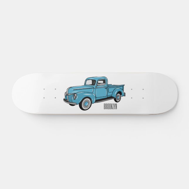 Skateboard Ilustracion personalizado de camioneta clásica (Horz)