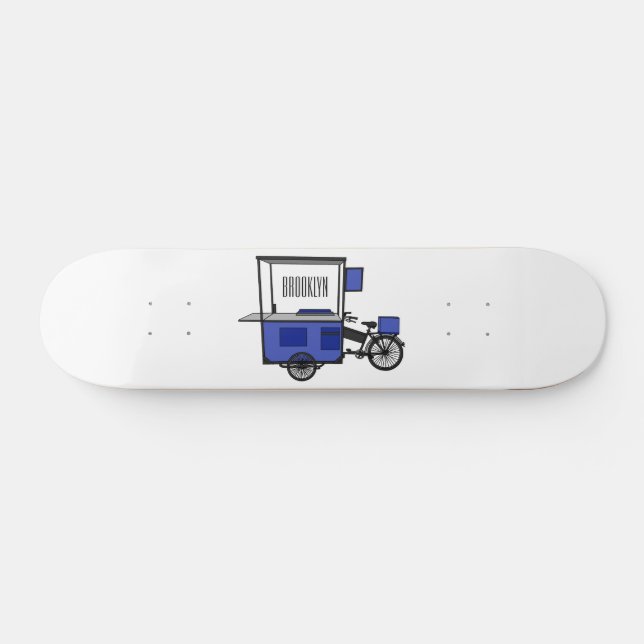 Skateboard Ilustracion personalizado de carrito de alimentos (Horz)