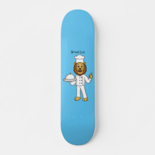 Skateboard Ilustracion personalizado de chef de un bonito leó