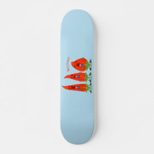 Skateboard Ilustracion personalizado de chiles cantantes