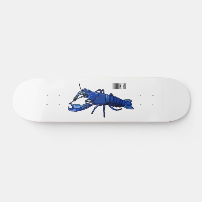 Skateboard Ilustracion personalizado de cigalas de marrón azu (Horz)