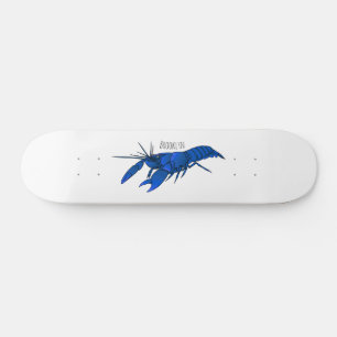 Skateboard Ilustracion personalizado de cigalas de marrón azu