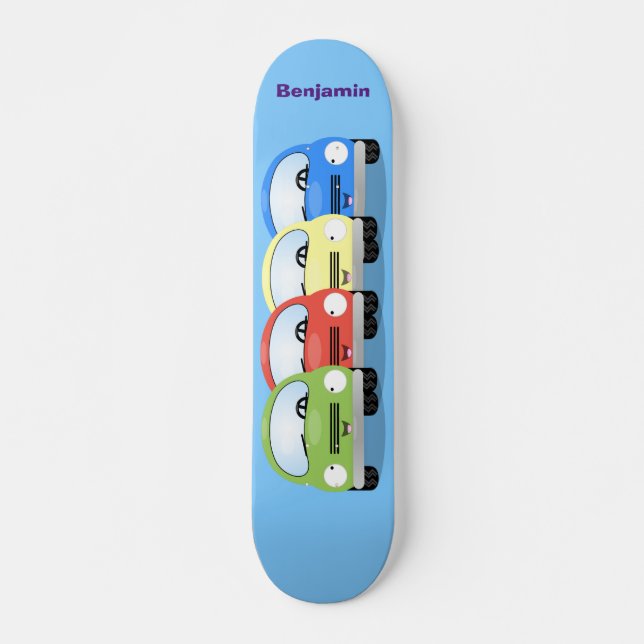 Skateboard Ilustracion personalizado de coches Cute kawaii (Anverso )