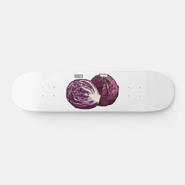 Skateboard Ilustracion personalizado de col roja (Horz)