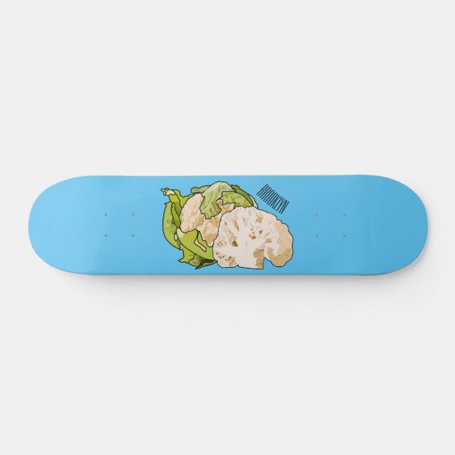 Skateboard Ilustracion personalizado de coliflor (Horz)