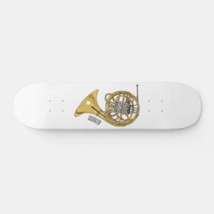 Skateboard Ilustracion personalizado de cuerno francés
