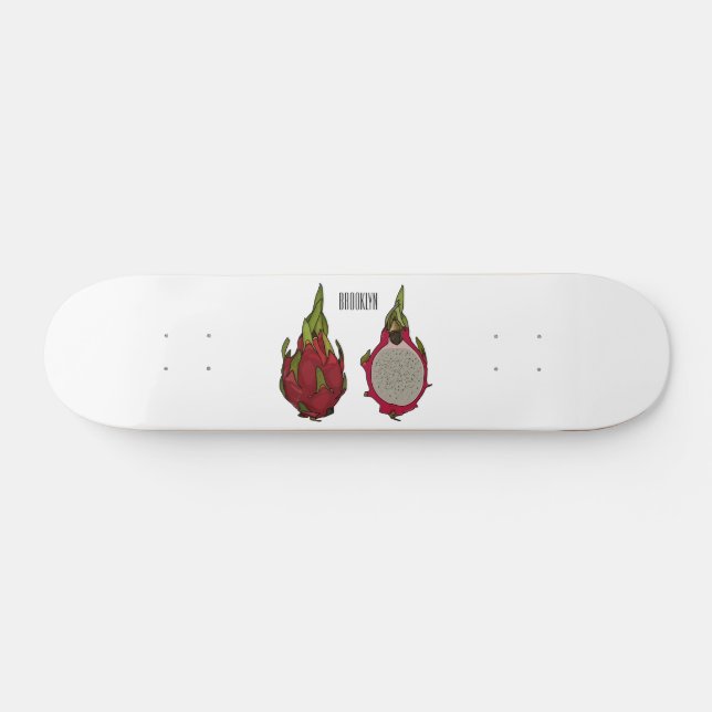 Skateboard Ilustracion personalizado de fruta dragón (Horz)