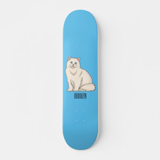Skateboard Ilustracion personalizado de gato persa (Anverso )