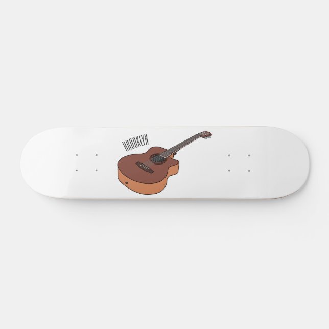 Skateboard Ilustracion personalizado de guitarra acústica (Horz)