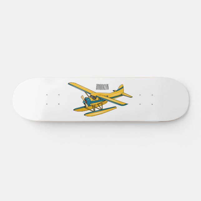 Skateboard Ilustracion personalizado de hidroavión (Horz)