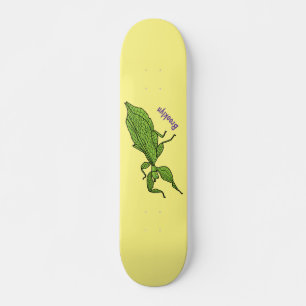 Skateboard Ilustracion personalizado de insectos de hoja verd