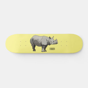 Skateboard Ilustracion personalizado de Javan rhinoceros