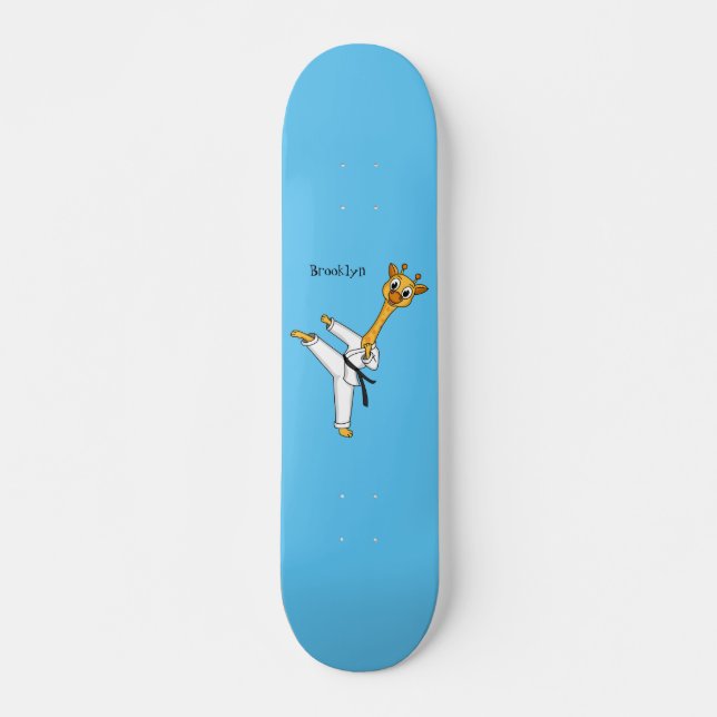 Skateboard Ilustracion personalizado de Kung Fu giraffe  (Anverso )