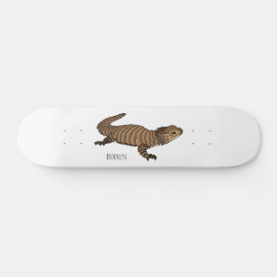 Skateboard Ilustracion personalizado de lagarto de Armadillo