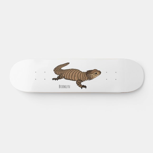 Skateboard Ilustracion personalizado de lagarto de Armadillo (Horz)