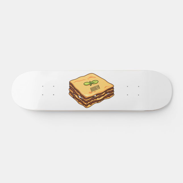 Skateboard Ilustracion personalizado de Lasagna (Horz)