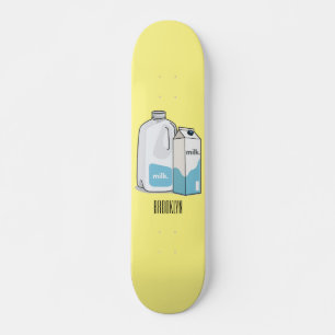 Skateboard Ilustracion personalizado de leche