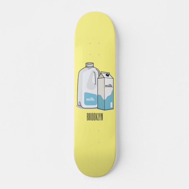 Skateboard Ilustracion personalizado de leche (Anverso )