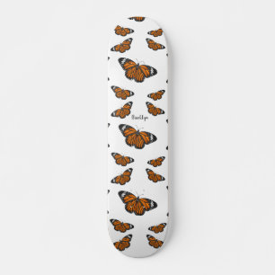 Skateboard Ilustracion personalizado de mariposa monarca