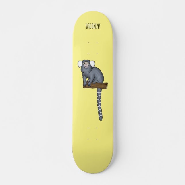Skateboard Ilustracion personalizado de marmoset común (Anverso )