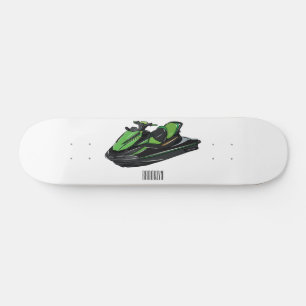 Skateboard Ilustracion personalizado de moto acuática