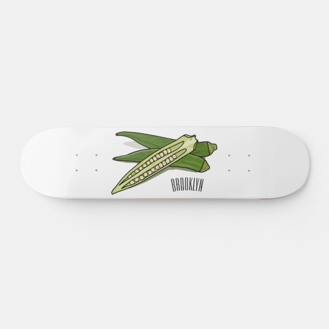 Skateboard Ilustracion personalizado de Okra (Horz)