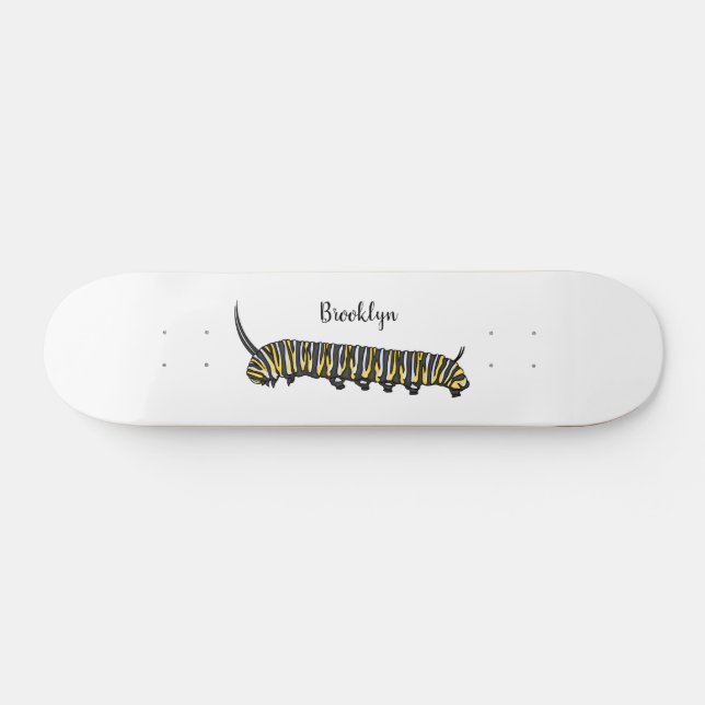 Skateboard Ilustracion personalizado de oruga monarca  (Horz)