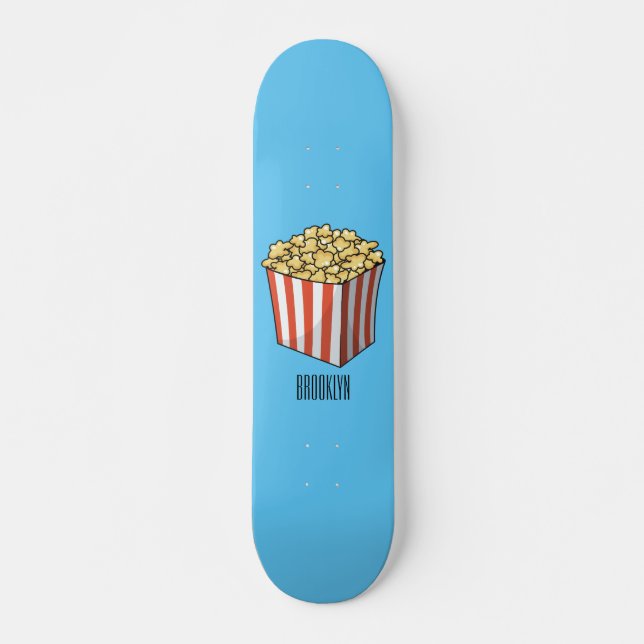 Skateboard Ilustracion personalizado de palomitas (Anverso )