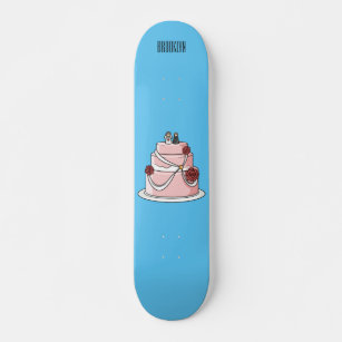 Skateboard ilustracion personalizado de pastel boda