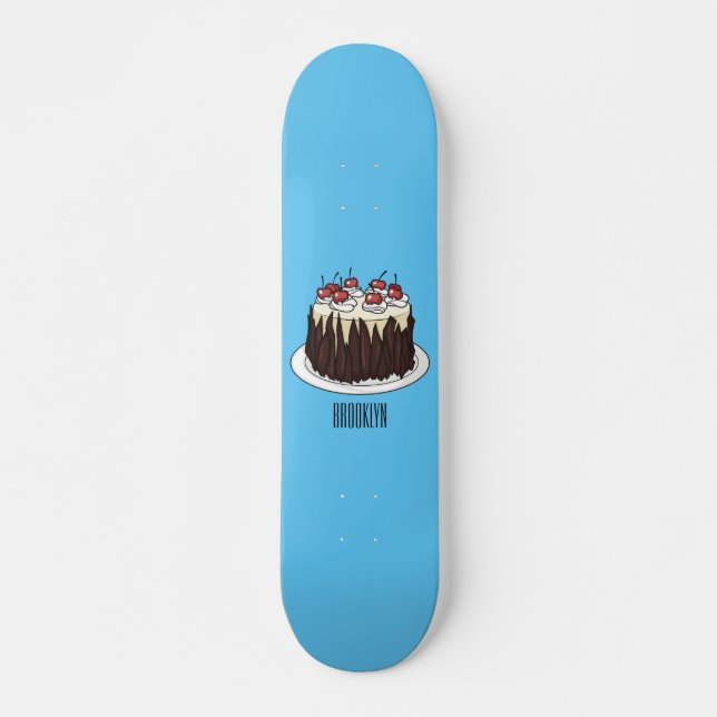 Skateboard Ilustracion personalizado de pasteles de la Selva  (Anverso )