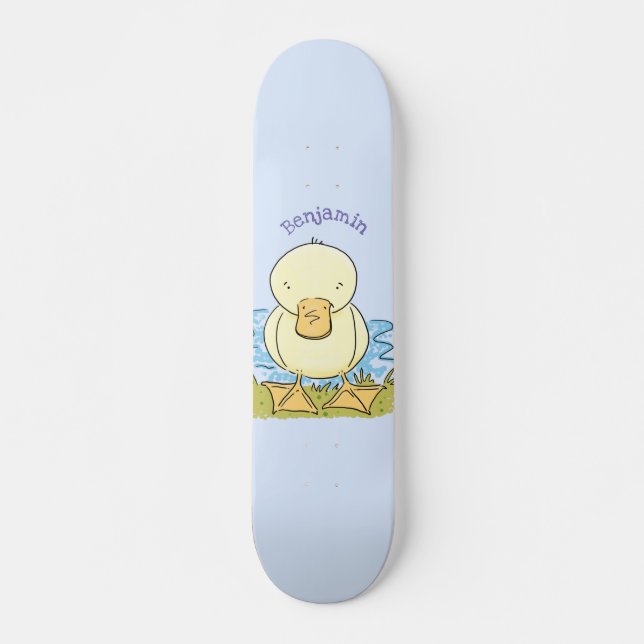 Skateboard Ilustracion personalizado de pato amarillo (Anverso )