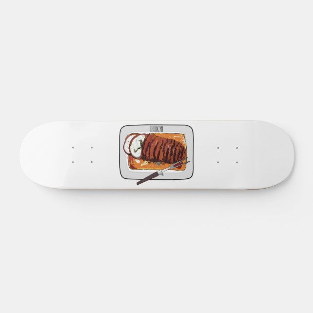Skateboard Ilustracion personalizado de pavo asado (Horz)