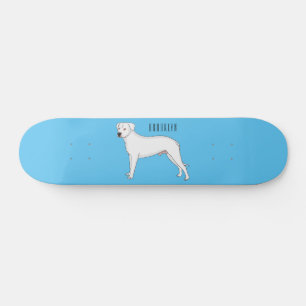 Skateboard Ilustracion personalizado de perro argentino Dogo