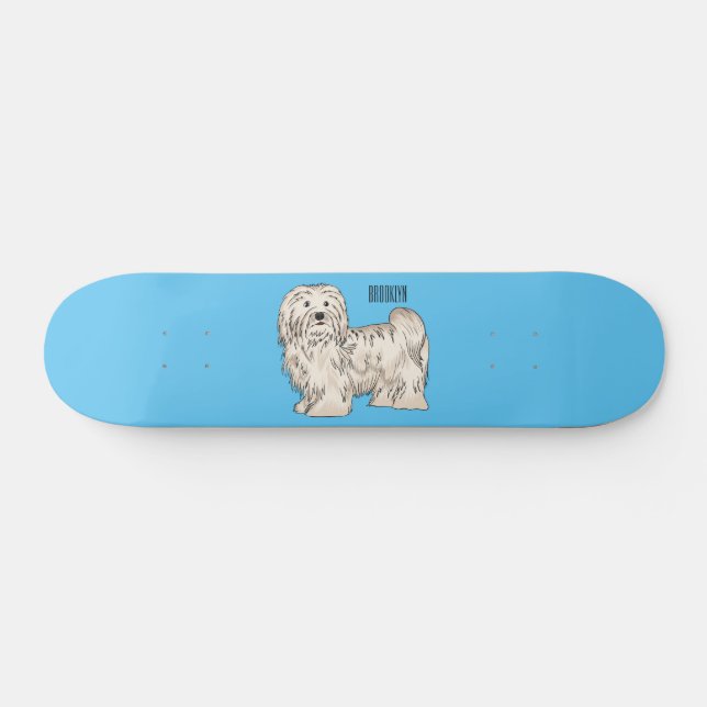 Skateboard Ilustracion personalizado de perro de La Habana (Horz)