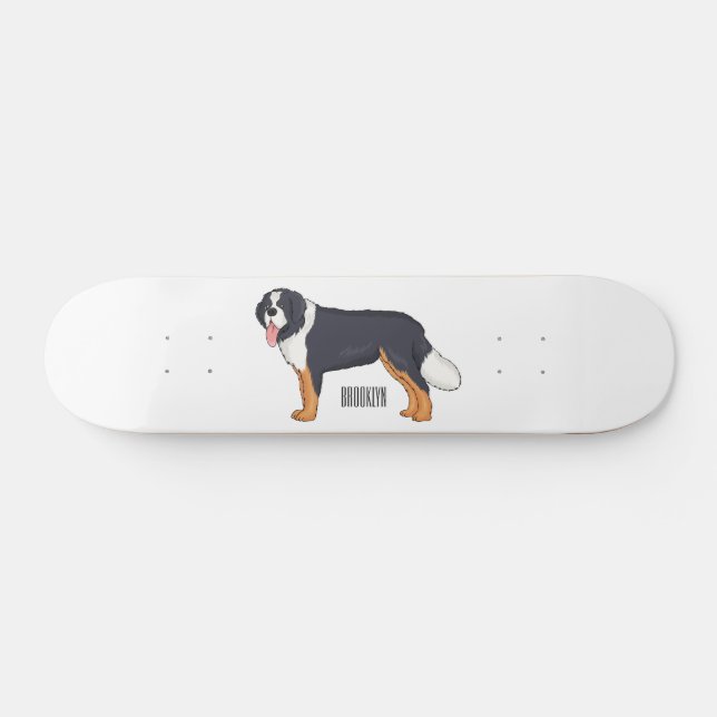 Skateboard Ilustracion personalizado de perro de montaña de B (Horz)