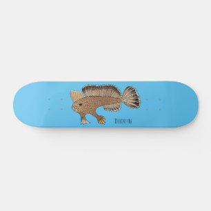 Skateboard Ilustracion personalizado de pez mano