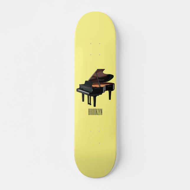 Skateboard Ilustracion personalizado de piano (Anverso )