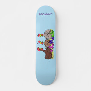 Skateboard Ilustracion personalizado de pollos de punto diver