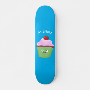 Skateboard Ilustracion personalizado de quequitos alegres