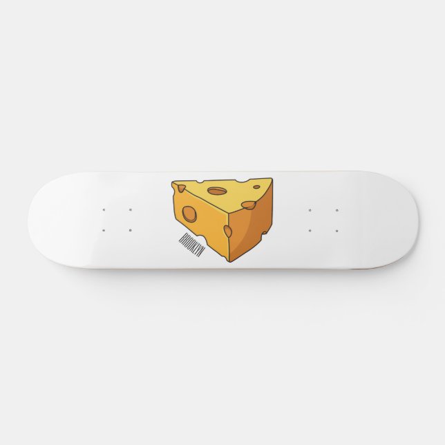 Skateboard Ilustracion personalizado de queso (Horz)