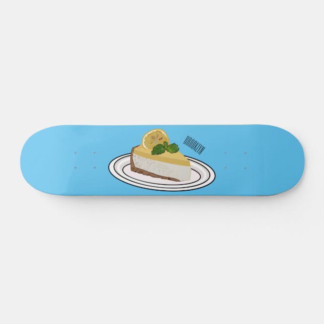 Skateboard Ilustracion personalizado de queso de limón (Horz)