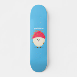 Skateboard Ilustracion personalizado de rambután rosa suave