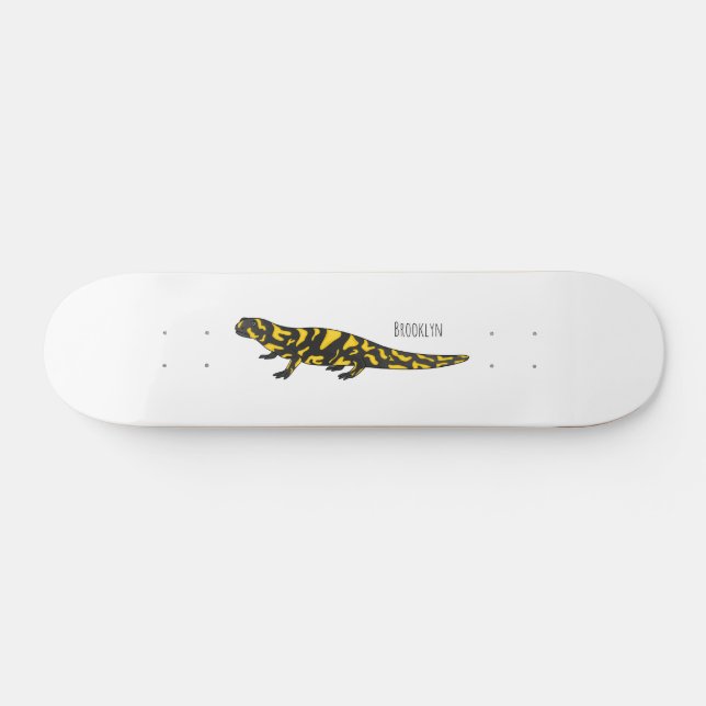 Skateboard Ilustracion personalizado de salamandra tigre (Horz)