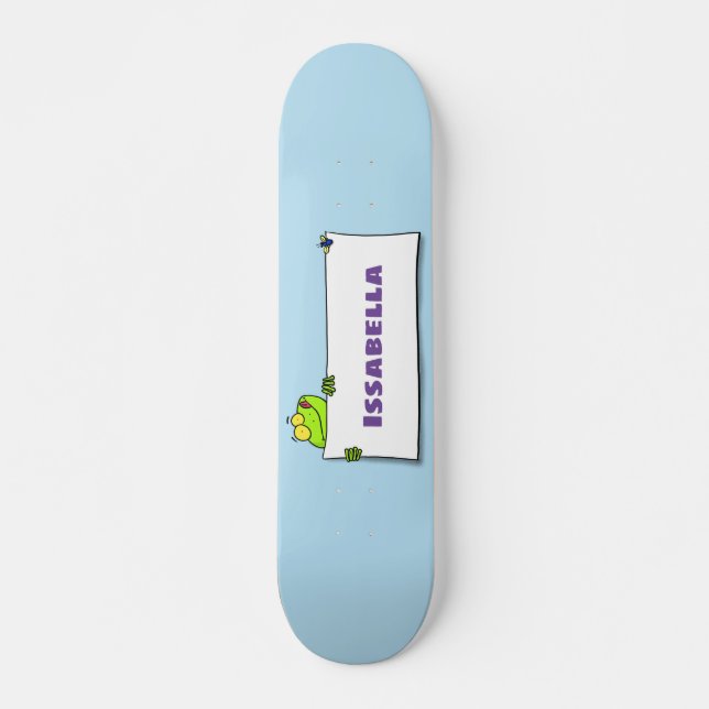 Skateboard Ilustracion personalizado de señas de rana verde s (Anverso )