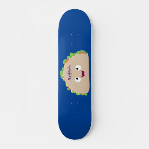 Skateboard Ilustracion personalizado de taco alegre sonriente